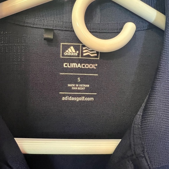 Adidas Climacool Dark Blue Golf Shirt sz Small Geometric Pattern Excellent Cond - Picture 7 of 12